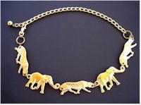 Gold Elephant Leopard Belly Chain