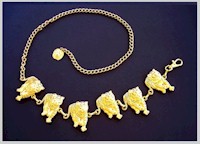 Gold Tiger Rhinestone Eyes Belly Chain