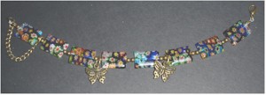 Millefiori flowers and butterflies bracelet.