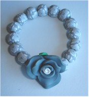 Sky Blue polymer clay stretch bracelet.