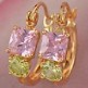 Pastel Cubic Zirconia gold filled earrings.