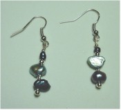 Freshwater pearls dangle earrings.