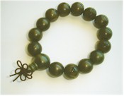 Buddhist carved prayer beads bracelet.