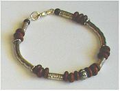 Tibetan Silver and wood beads bracelet.