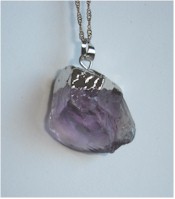 Amethyst and Silver pendant necklace.