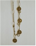 Antique brass coin replicas necklace.