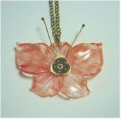 Rose Quartz and Bronze Butterfly necklace.