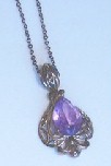 Vintage Italian filigree and Amethyst pendant necklace.